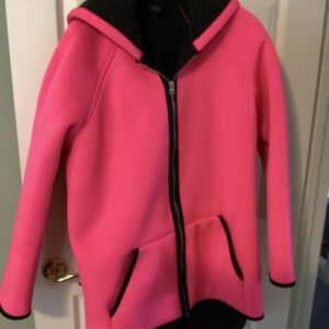 Ana neoprene like polyester zip front jacket